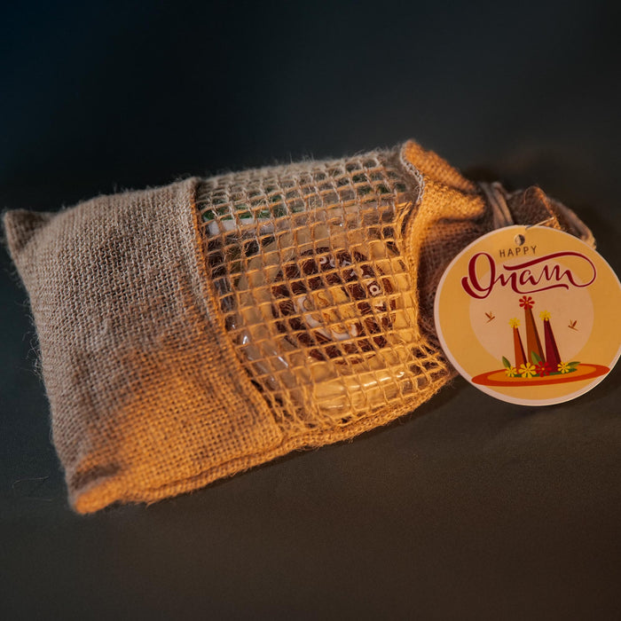 Jute Potli Hamper | Onam Special Hamper | Onam Gifts |Jute Potli Bag with Festive Snacks & Keepsake