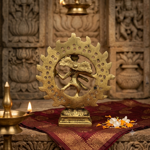 Handcrafted Brass Nataraja Idol | Dancing Shiva Statue for Home & Office