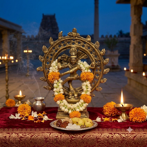 Handcrafted Brass Nataraja Idol | Dancing Shiva Statue for Home & Office