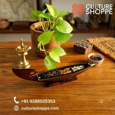 Wooden Chundan vallam with Spices | Wooden Boat with Spices