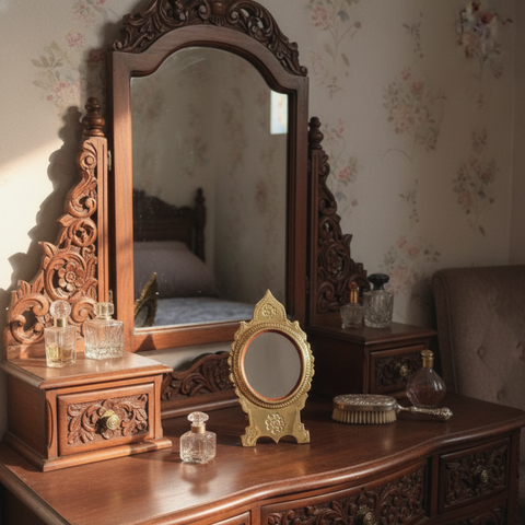 Aranmula Kannadi (Petal Shaped) | Table-top Handmade Metal Mirror