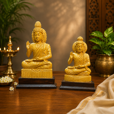 Handcrafted Wooden Buddha Statue | Idols & Figurines