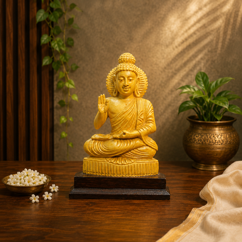 Handcrafted Wooden Buddha Statue | Idols & Figurines
