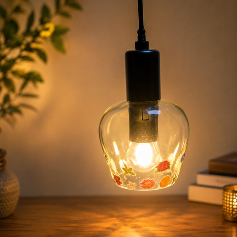 Upcycled Glass Bottle Hanging Lamps