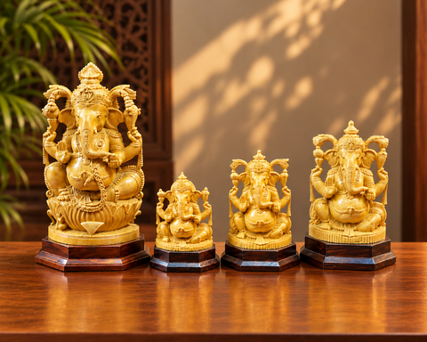 Whitewood Ganesh Statue | Handcrafted Religious Idols