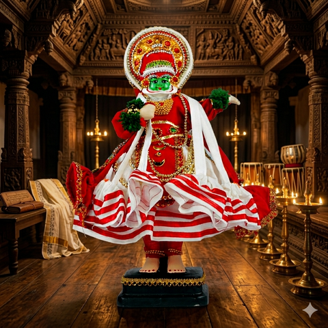 Kathakali Figurine (Pacha Vesham) | Kerala Handicraft Doll