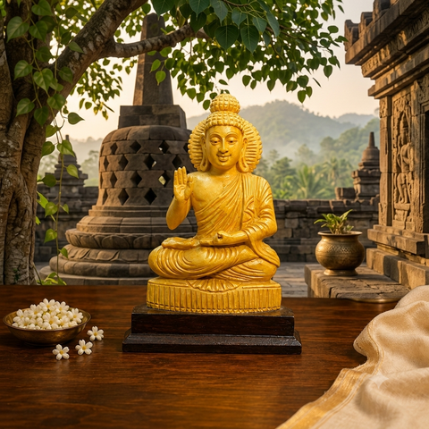 Handcrafted Wooden Buddha Statue | Idols & Figurines