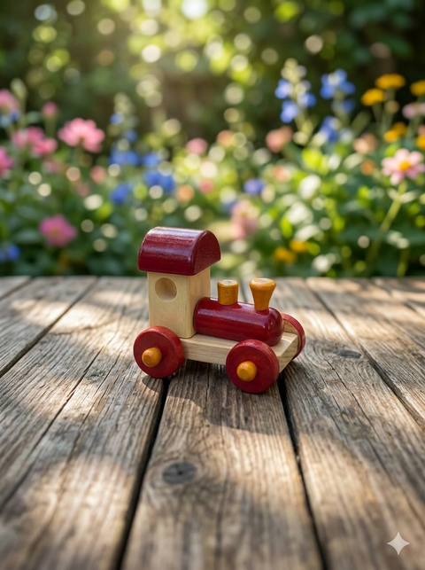 Wooden Train Engine Toy