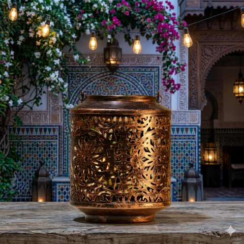 Copper Finish Hanging Lantern