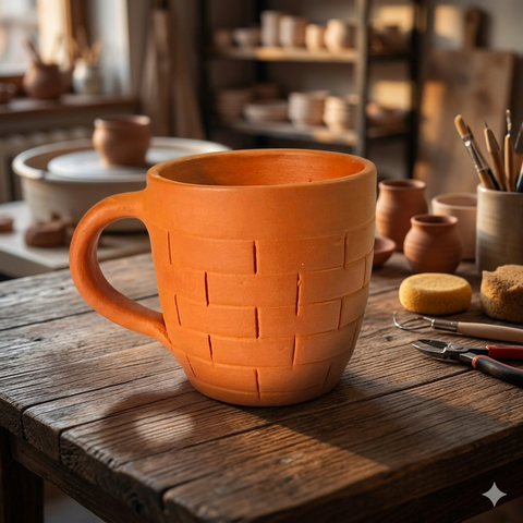Terracotta Tea Cups | Handcrafted Clay Cups for Authentic Chai Experience |Eco-Friendly Tea Cups