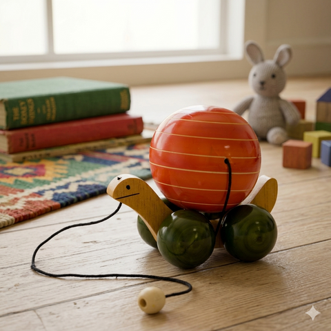 Wooden Pull-Along Tortoise Toy
