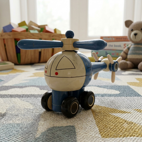 Wooden Helicopter Toy | Buy Channaptana Toys Online | Non Toxic Toys