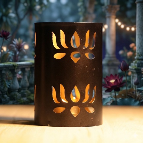 Tealight Holder Combo Set | Lotus & Om Shadow Metal Decor