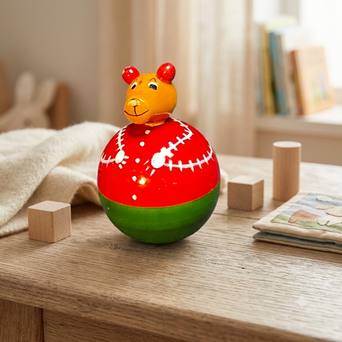 Wooden Bear Culbuto | Wooden Balancing Doll