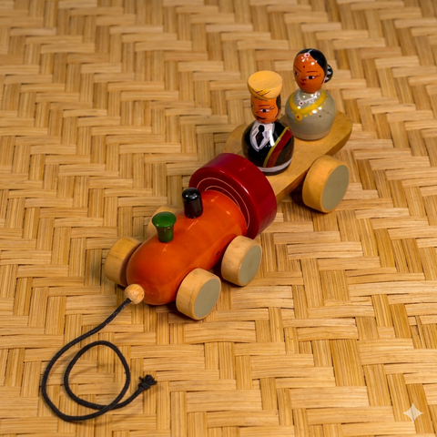 Channapatna Man And Woman Engine Toy | Wooden Toy | Eco- Friendly Toys