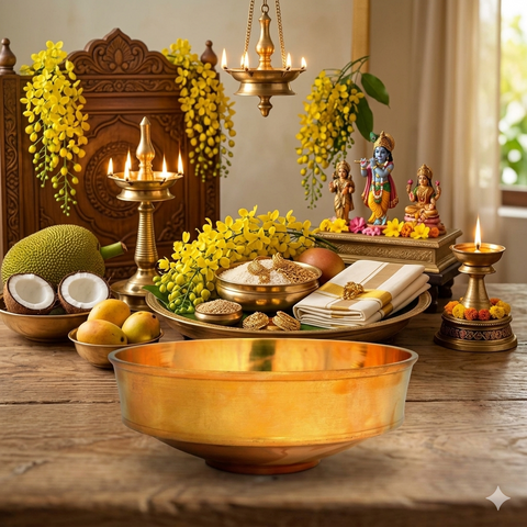 Traditional Brass Small Uruli for Decoration