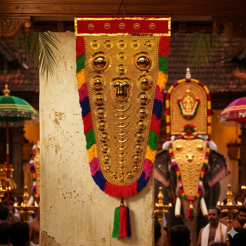 Handcrafted Nettipattam | Elephant Caparison Wall Hanging | 4 Feet