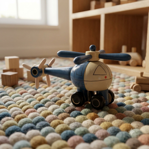 Wooden Helicopter Toy | Buy Channaptana Toys Online | Non Toxic Toys