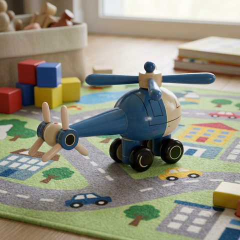 Wooden Helicopter Toy | Buy Channaptana Toys Online | Non Toxic Toys
