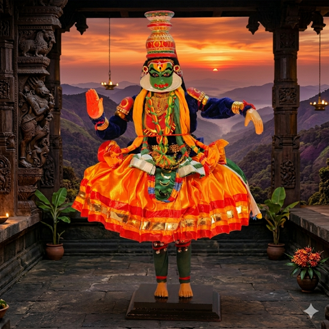 Kathakali Figurine (Krishna) | Kerala Handicraft Doll