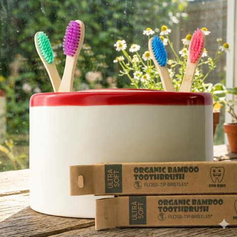 Bamboo Toothbrush for Kids - Pack of 4