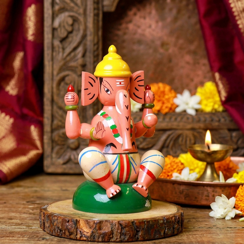 Channapatna Wooden Ganesha Figurine