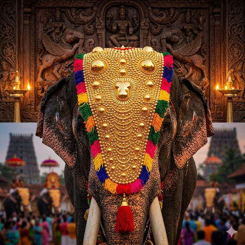 Kerala Nettipattam 1 feet | Elephant Caparison | Decorative Show piece