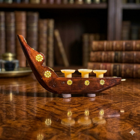 Wooden Chundan Vallam Pen/Pencil Holder | Snake Boat with Holder | Boat with Pen Holder