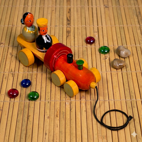 Channapatna Man And Woman Engine Toy | Wooden Toy | Eco- Friendly Toys