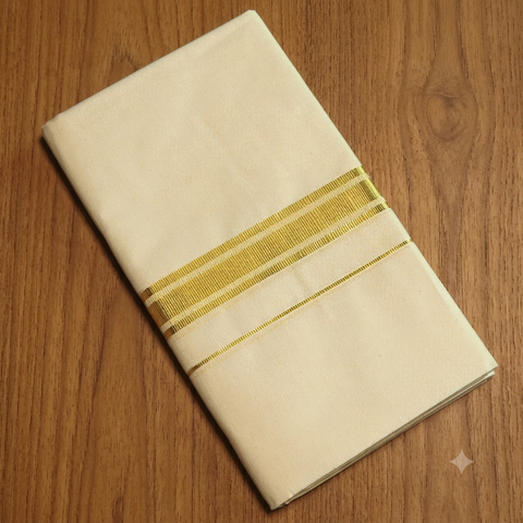 Kerala Kasav Mund 1 inch Border for Men | Kerala Dhothies for Men | Onam Collections