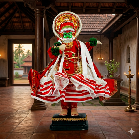 Kathakali Figurine (Pacha Vesham) | Kerala Handicraft Doll