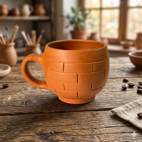 Terracotta Tea Cups | Handcrafted Clay Cups for Authentic Chai Experience |Eco-Friendly Tea Cups