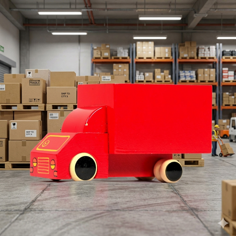 Wooden Food Truck Toy For Kids
