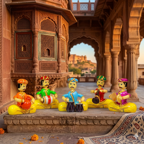 Wooden Musician Figurines