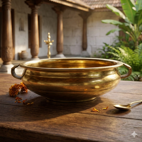 Traditional Brass Uruli (Medium) | Decorative Collectible