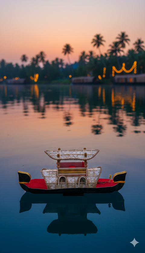 Kerala Double Decker House Boat | Miniature Model