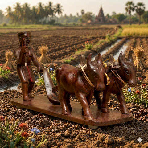 Wooden Bullock Cart Plough| Kerala Decorative Collectibles