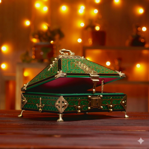 Nettur Petti | 9x6 Handpainted Ornament Box | Kerala Handicrafts