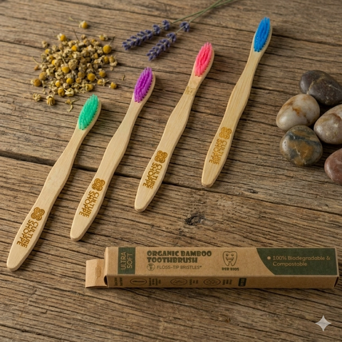 Bamboo Toothbrush for Kids - Pack of 4