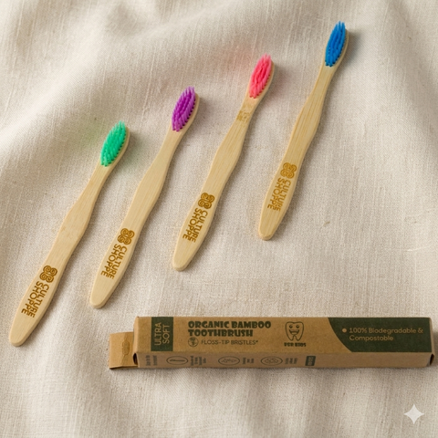 Bamboo Toothbrush for Kids - Pack of 4