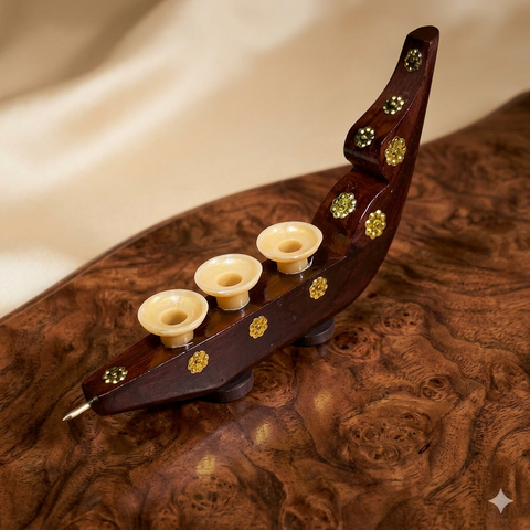 Wooden Chundan Vallam Pen/Pencil Holder | Snake Boat with Holder | Boat with Pen Holder