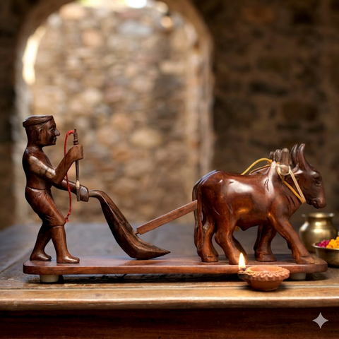 Wooden Bullock Cart Plough| Kerala Decorative Collectibles