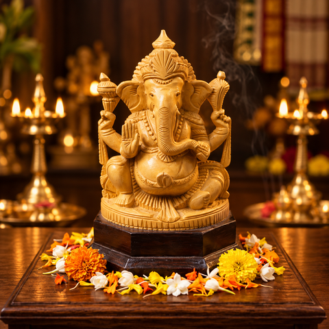 Whitewood Ganesh Statue | Handcrafted Religious Idols