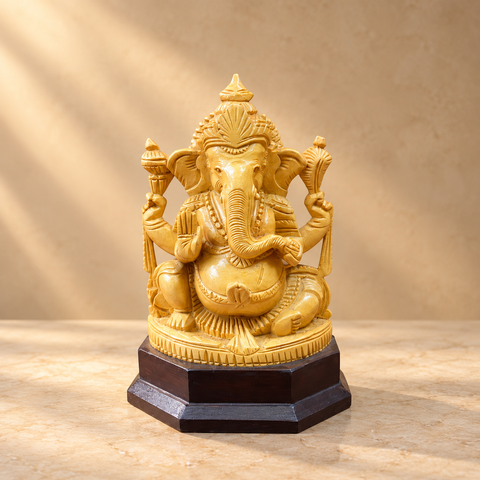 Whitewood Ganesh Statue | Handcrafted Religious Idols