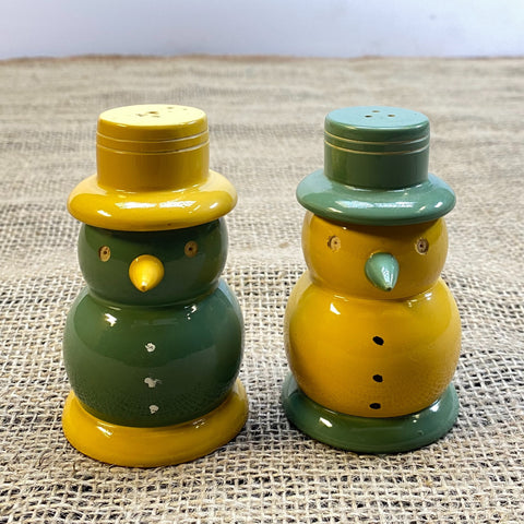 Wooden Salt And Pepper Shaker | Snow Man | Channapatna Product