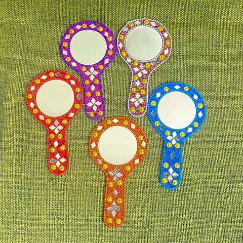 Handcrafted Hand Mirror (Assorted colours)
