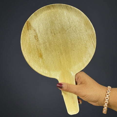 Handcrafted Areca Palm Leaf Sheath Hand Fan | Natural Eco-Friendly Fan