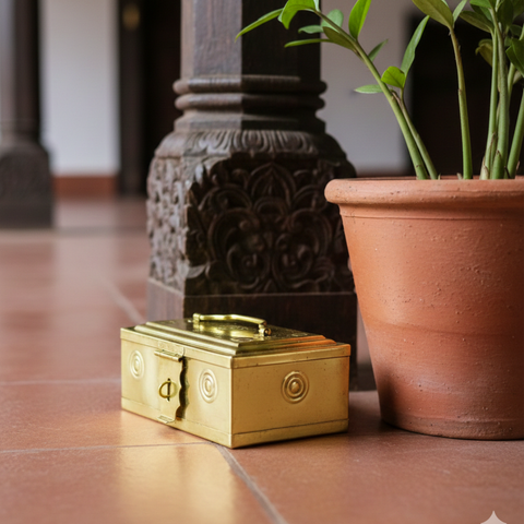 Brass Panapetti / Betel Leaf Box (Vettila Chellam) — Traditional Kerala Housewarming Ceremony Box