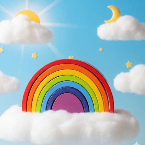 Wooden Rainbow Stacker | Channapatna Toys