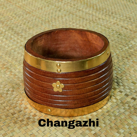 Wooden Para Set | Handcrafted Wooden Para with Brass decorations